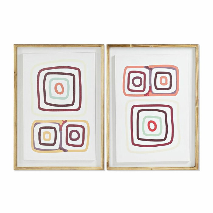 DKD Home Decor Cuadro Lienzo Pino 50x2,8x70 Boho 3D (Pack de 2)