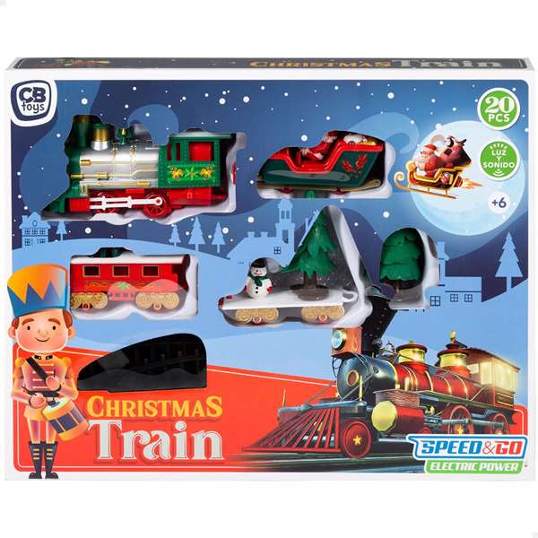 Color Baby Tren Eléctrico Navidad con Luz y Sonido, 20 Piezas, 91x44x30 cm
