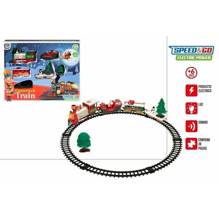 Color Baby Tren eléctrico Navidad con luz y Sonido, 20 piezas