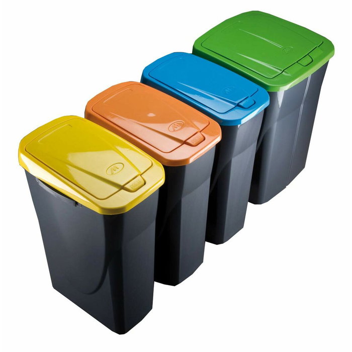 Mondex Cubo Ecobin con tapa azul 25 l