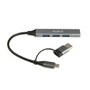 Ewent EW1154 Hub USB-C 3.2 Gen1 5Gbps con 1x USB-A 3.2 y 3x USB-A 2.0, Aluminio