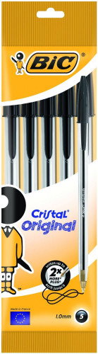Bic Cristal Original Bolígrafos Tinta Negra Pack de 5