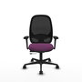 PIQUERAS Y CRESPO Silla de oficina Cilanco con mecanismo Sincro/Traslack, Morado y Negro