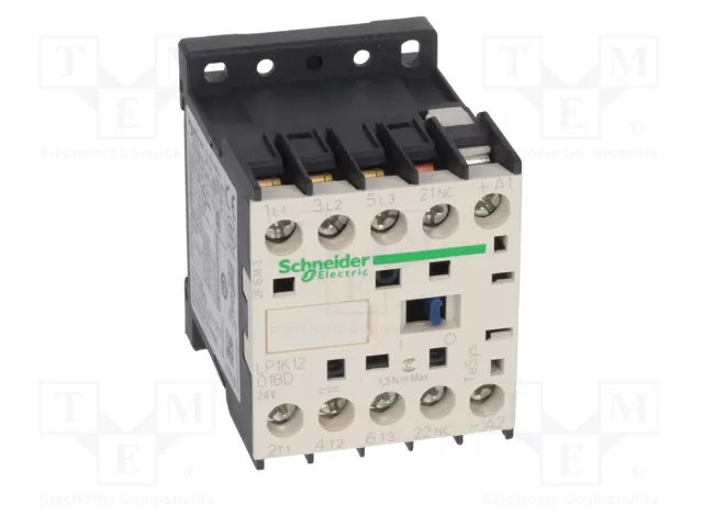 SCHNEIDER ELECTRIC Contactor TeSys K LP1K1201BD 3-polar 24VDC 12A SCHNEIDER ELECTRIC Contactor TeSys K LP1K1201BD 3-polar 24VDC 12A