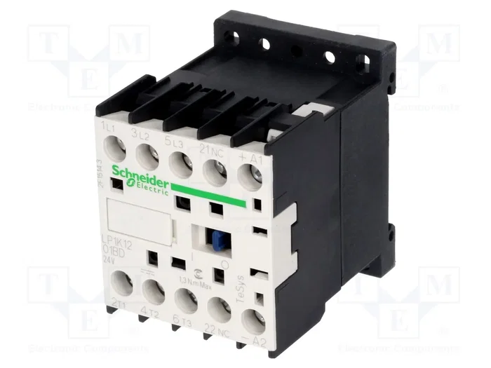 SCHNEIDER ELECTRIC Contactor TeSys K LP1K1201BD 3-polar 24VDC 12A SCHNEIDER ELECTRIC Contactor TeSys K LP1K1201BD 3-polar 24VDC 12A