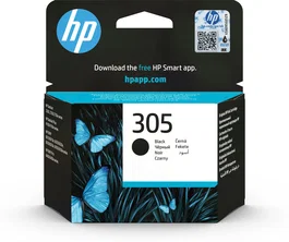 HP Original Cartucho de Tinta 305 Negro, Rendimiento Estándar, 2 ml, 250 Páginas