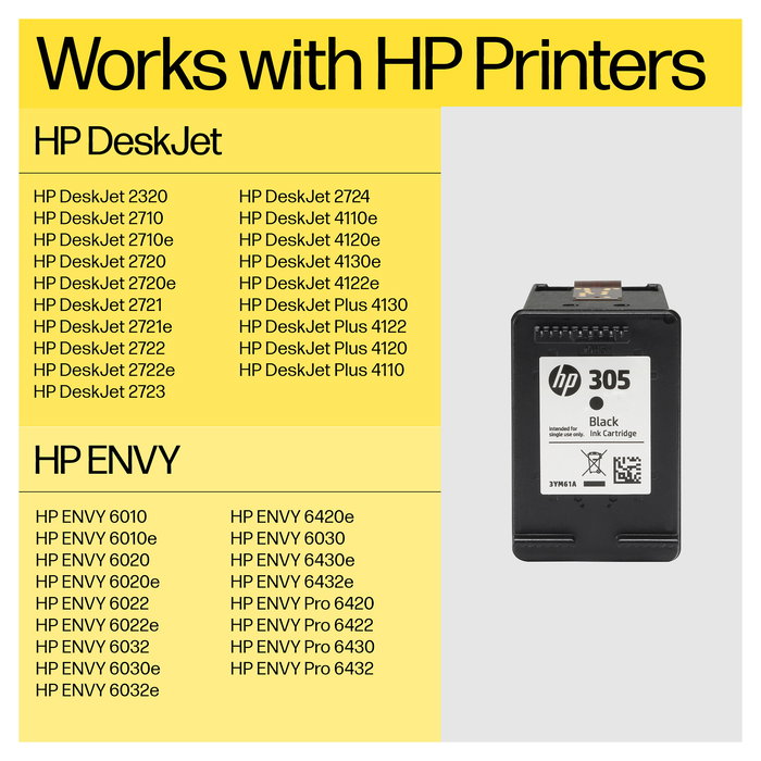 HP Tintenpatrone 305, Original (2 ml), Schwarz HP Tintenpatrone 305, Original (2 ml), Schwarz