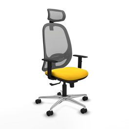 PIQUERAS Y CRESPO Silla de oficina Cilanco con mecanismo Sincro, Amarillo y Gris