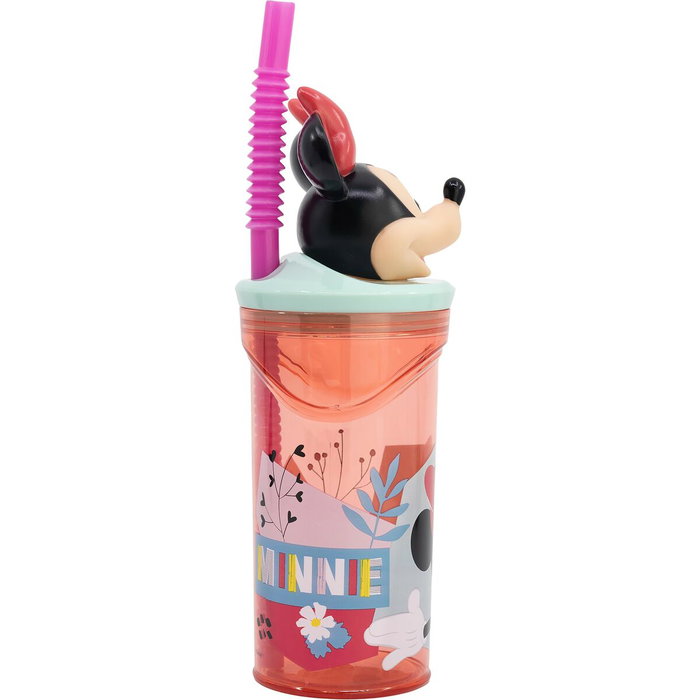 Vaso con Pajita Minnie Mouse CZ11337 3D Rosa