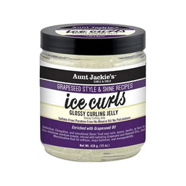 Aunt Jackie'S Grapeseed Ice Curls Glossy Curling Jelly Gel Fijador para Rizos 426g, Brillo y Definición Cabello Tipo 3A-4C, Hidratación, Suavidad y Anti-Frizz