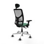 PIQUERAS Y CRESPO Silla de oficina Motilla con mecanismo Sincro/Traslack, Verde esmeralda y Gris