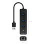 Nanocable Hub USB 3.0 con 3 Puertos USB-A y Ethernet RJ45, Negro