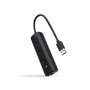 Nanocable Hub USB 3.0 con 3 Puertos USB-A y Ethernet RJ45, Negro