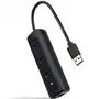 Nano Cable Hub USB 3.0 3xUSB + RJ45 15cm Negro