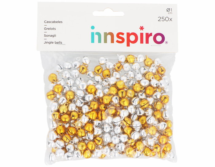 Innspiro Cascabeles Oro y Plata 10mm (250 unidades aprox.) Innspiro Cascabeles Oro y Plata 10mm (250 unidades aprox.)