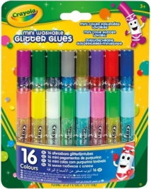 Crayola Blíster de 16 minipegamentos de purpurina lavables de 6ml