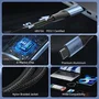 Vention Cable USB-C a USB-C 240W 0.5 m Azul y Negro