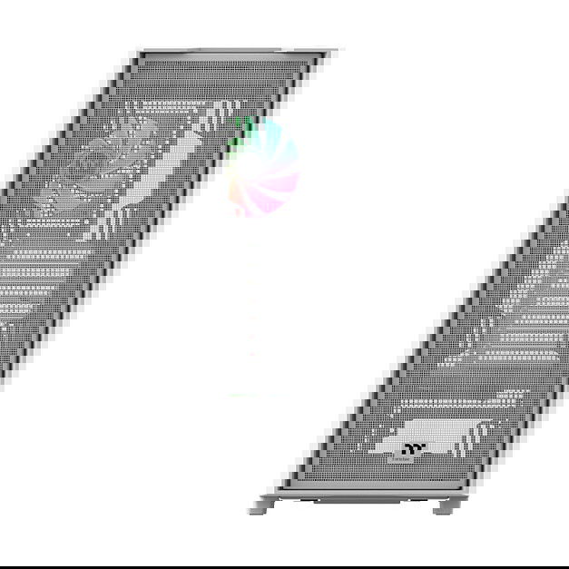 Thermaltake S380 TG - Chasis Gaming Midi Tower ARGB, Blanco/Negro con 4 Paneles de Vidrio Templado, Compatible ATX/E-ATX, Soporte para GPU 40cm y Ventiladores 3x 120mm incluidos