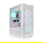 Thermaltake S380 TG - Chasis Gaming Midi Tower ARGB, Blanco/Negro con 4 Paneles de Vidrio Templado, Compatible ATX/E-ATX, Soporte para GPU 40cm y Ventiladores 3x 120mm incluidos