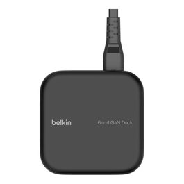 Belkin INC018vfBK Docking Station USB-C 6-en-1 Core GaN con 96W de Potencia, Negro
