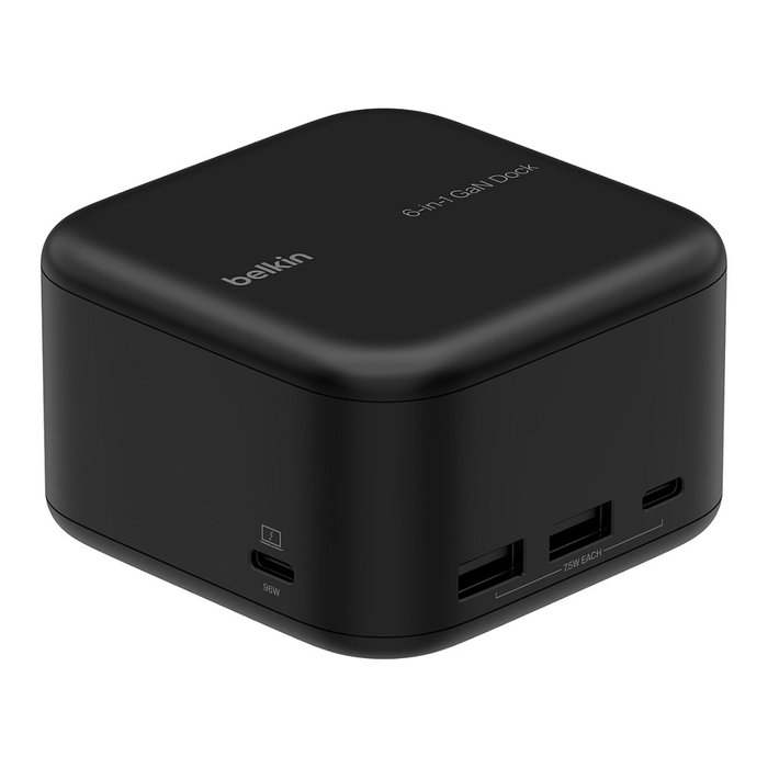 Belkin INC018vfBK Docking Station USB-C 6-en-1 Core GaN con 96W de Potencia, Negro