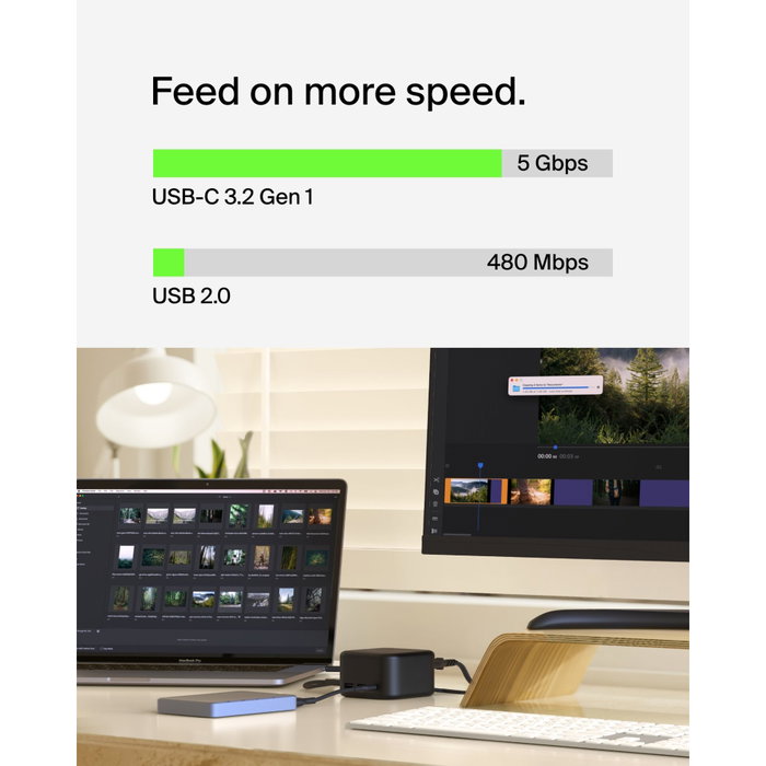 Belkin INC018vfBK Estación de Acoplamiento USB-C 6-en-1 Core GaN 96W PD Negro Belkin INC018vfBK Estación de Acoplamiento USB-C 6-en-1 Core GaN 96W PD Negro