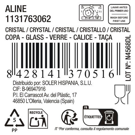 La Mediterranea Copas de Vino de Cristal Aline 63cl (Pack de 24)
