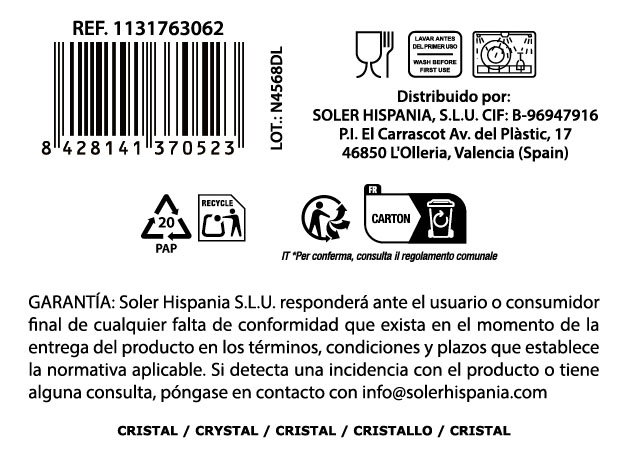 La Mediterranea Copas de Vino de Cristal Aline 63cl (Pack de 24)