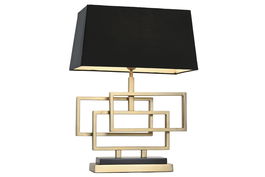 DKD Home Decor Lampara Sobremesa India lamps 1c25 Dorado Negro 44 x 71 x 28 cm