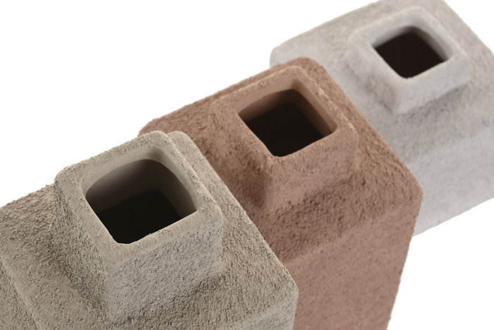 DKD Home Decor Set de 3 Jarrones de Gres Rugoso Multicolor