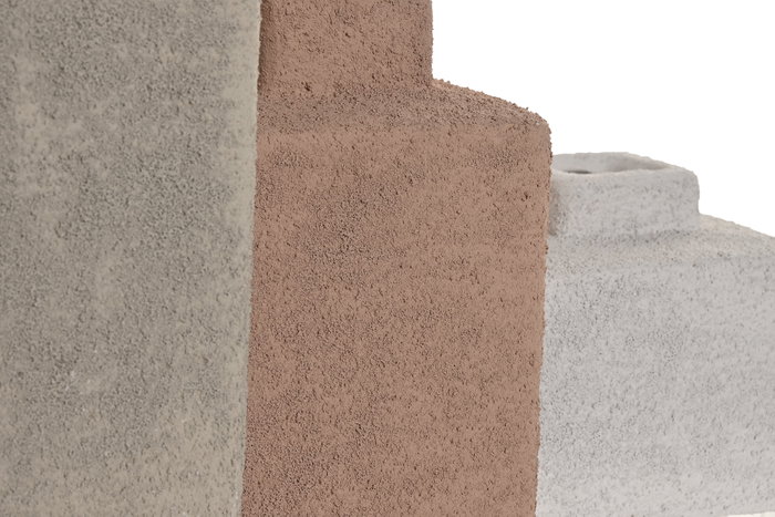 DKD Home Decor Set de 3 Jarrones de Gres Rugoso Multicolor