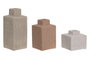 DKD Home Decor Set de 3 Jarrones de Gres Rugoso Multicolor