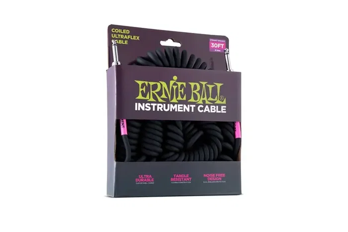 Ernieball Spiral Jack-Jack Negro - Cable para Instrumentos, 7.62 M