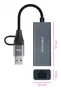 Nanocable Conversor USB-C + USB-A 3.0 a Ethernet RJ45, 1000 Mbps, Gris