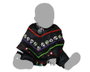 Disfraz Poncho Calavera Colorido Para Bebé 24 Meses, Temática Día de los Muertos/Halloween, Negro, Unisex, Poliéster