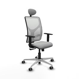 PIQUERAS Y CRESPO Silla de oficina Motilla con mecanismo Sincro, Gris claro y Blanco