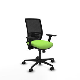 PIQUERAS Y CRESPO Silla de oficina Yunquera con mecanismo Sincro/Traslack, Pistacho y Negro