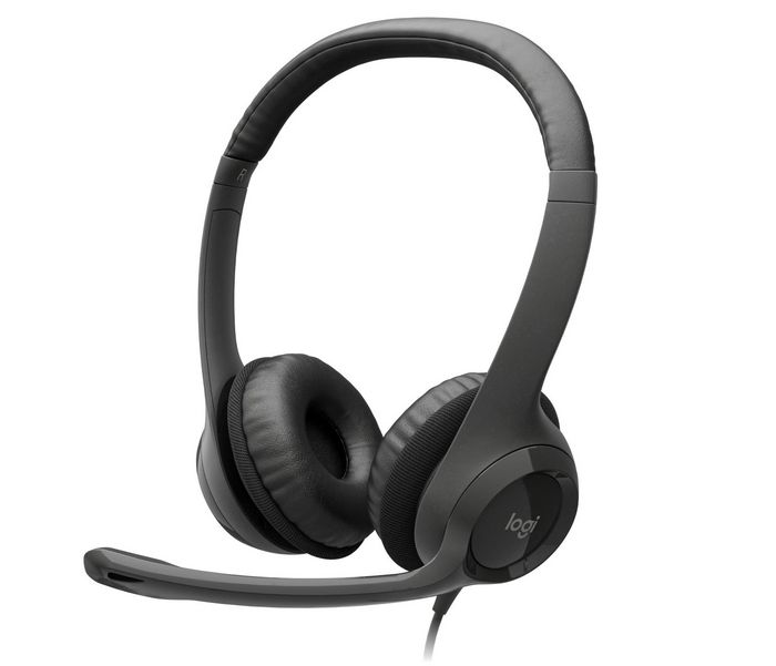 Logitech ClearChat Comfort USB Auriculares con Micrófono USB, Cancelación de Ruido y Controles en Línea para Máximo Confort
