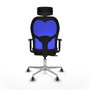 PIQUERAS Y CRESPO Silla de oficina Jorquera con mecanismo Sincro/Traslack, Negro y Azul