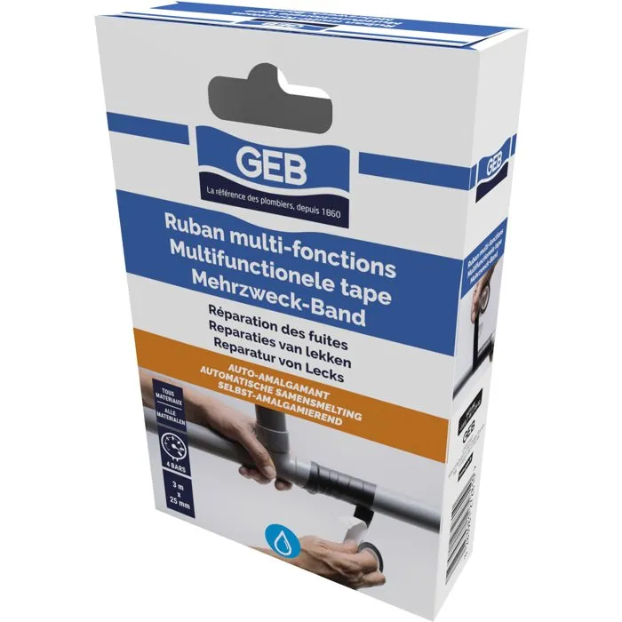 GEB Cinta multiusos autoadhesiva impermeable 3 m x 25 mm