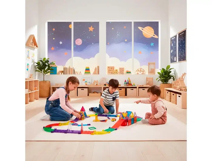 Amaya Juego de Construcción Magnético Circuito Coches 72 Piezas +3 Años