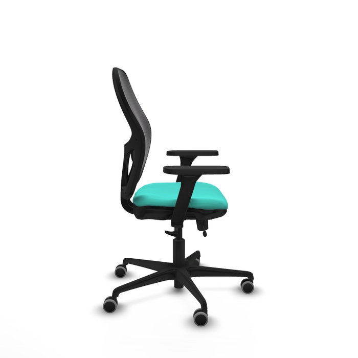 PIQUERAS Y CRESPO Silla de oficina Jorquera con mecanismo Sincro/Traslack, Turquesa y Negro
