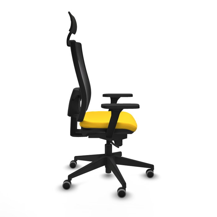 PIQUERAS Y CRESPO Silla de oficina Horna con Mecanismo Sincro Amarillo y Negro