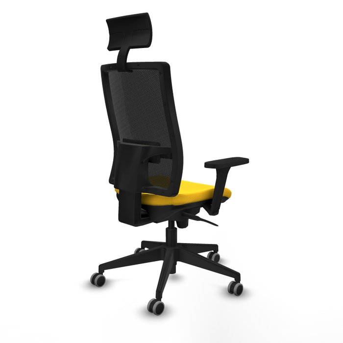 PIQUERAS Y CRESPO Silla de oficina Horna con Mecanismo Sincro Amarillo y Negro