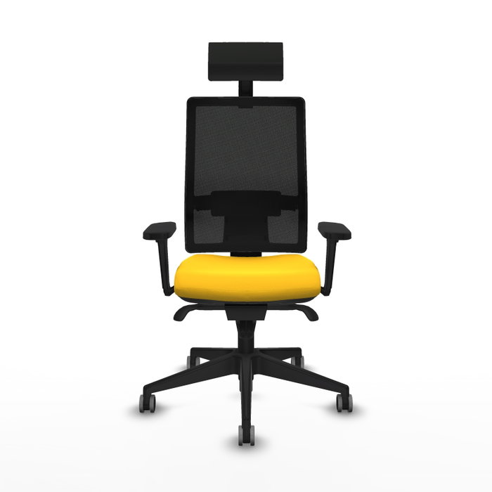 PIQUERAS Y CRESPO Silla de oficina Horna con Mecanismo Sincro Amarillo y Negro