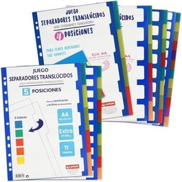 Grafoplás Separadores Multitaladro PP Translúcido Extra 6 Posiciones A4