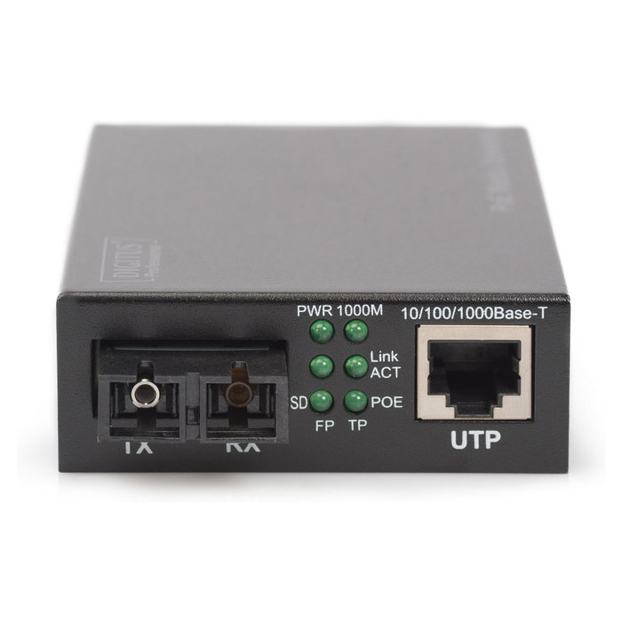 Digitus DN-82160 Convertidor de medios Gigabit PoE RJ45/SC Monomodo Digitus DN-82160 Convertidor de medios Gigabit PoE RJ45/SC Monomodo