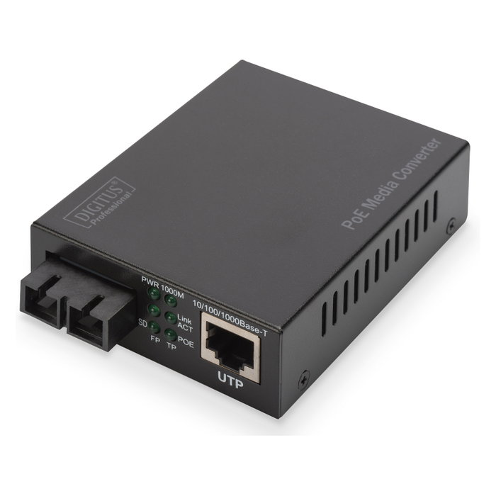 Digitus DN-82160 Convertidor de medios Gigabit PoE RJ45/SC Monomodo Digitus DN-82160 Convertidor de medios Gigabit PoE RJ45/SC Monomodo