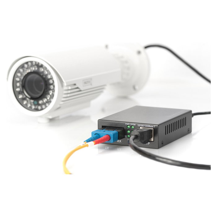 Digitus DN-82160 Convertidor de medios Gigabit PoE RJ45/SC Monomodo Digitus DN-82160 Convertidor de medios Gigabit PoE RJ45/SC Monomodo