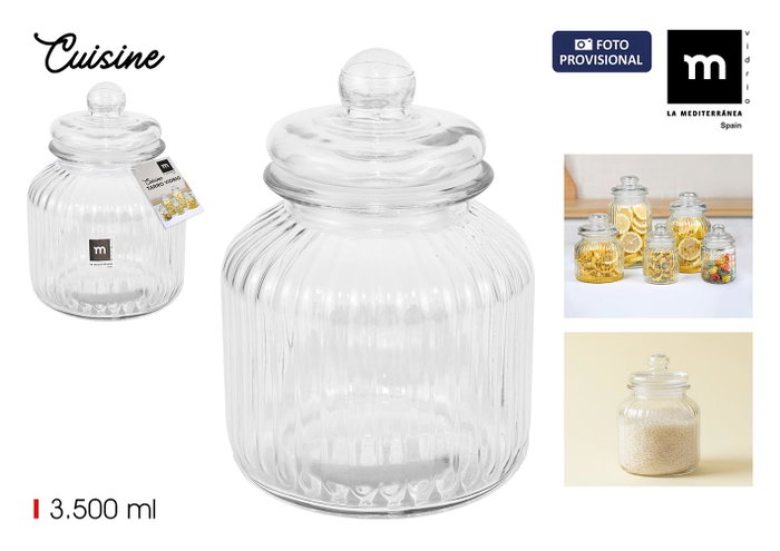 La Mediterranea Tarro de Vidrio Cuisine 3500ml La Mediterranea Tarro de Vidrio Cuisine 3500ml